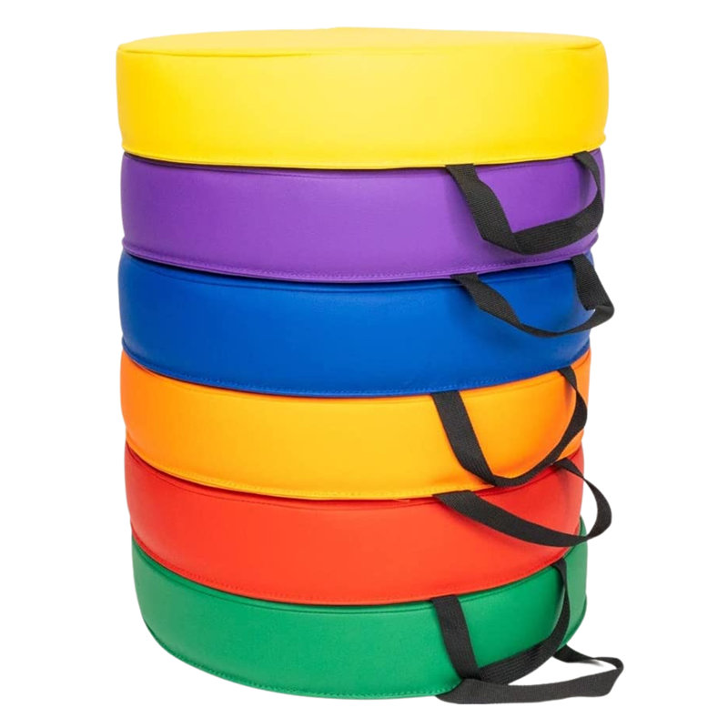 Ensemble de 6 coussins de sol ronds en vinyle
