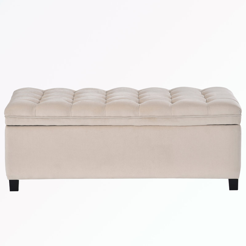 Banc de rangement à couvercle rabattable Droitwich, Beige
