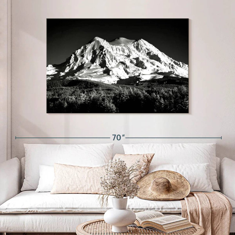 Alvord - Mont Shasta - monochrome, H 32 po x l 48 po