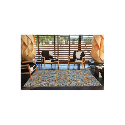 Modern Yellow Geometric Patterned Decorative Woven Base Washable Rug