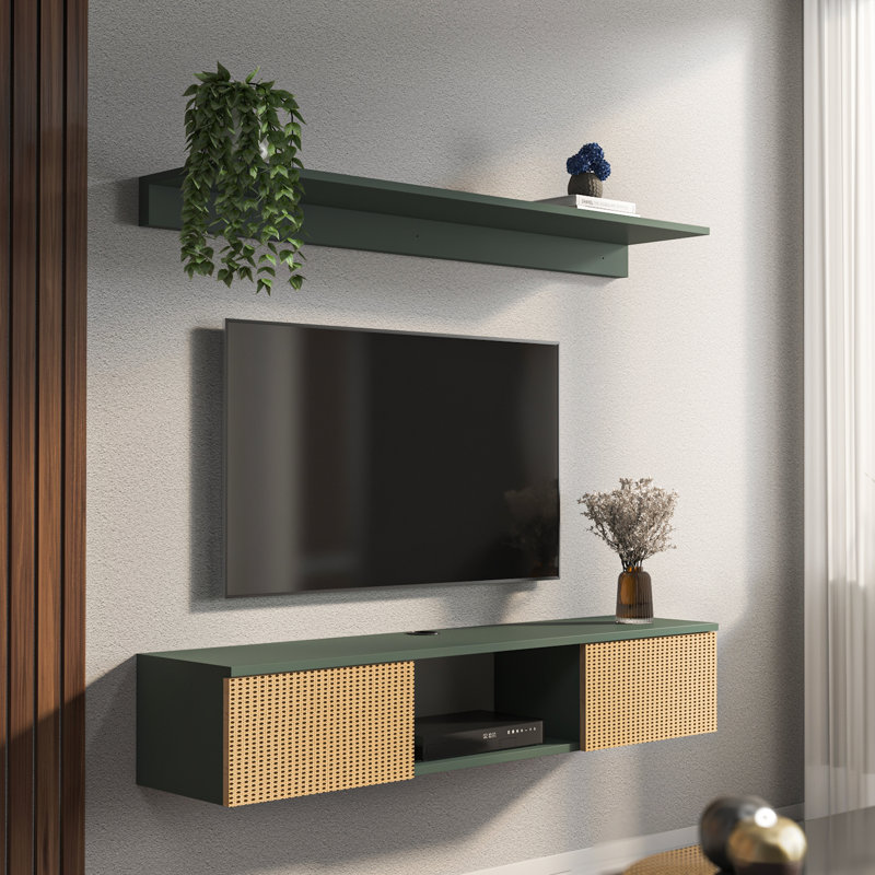 Charlay Floating TV Stand for TVs up to 60", Silva/Hazeran
