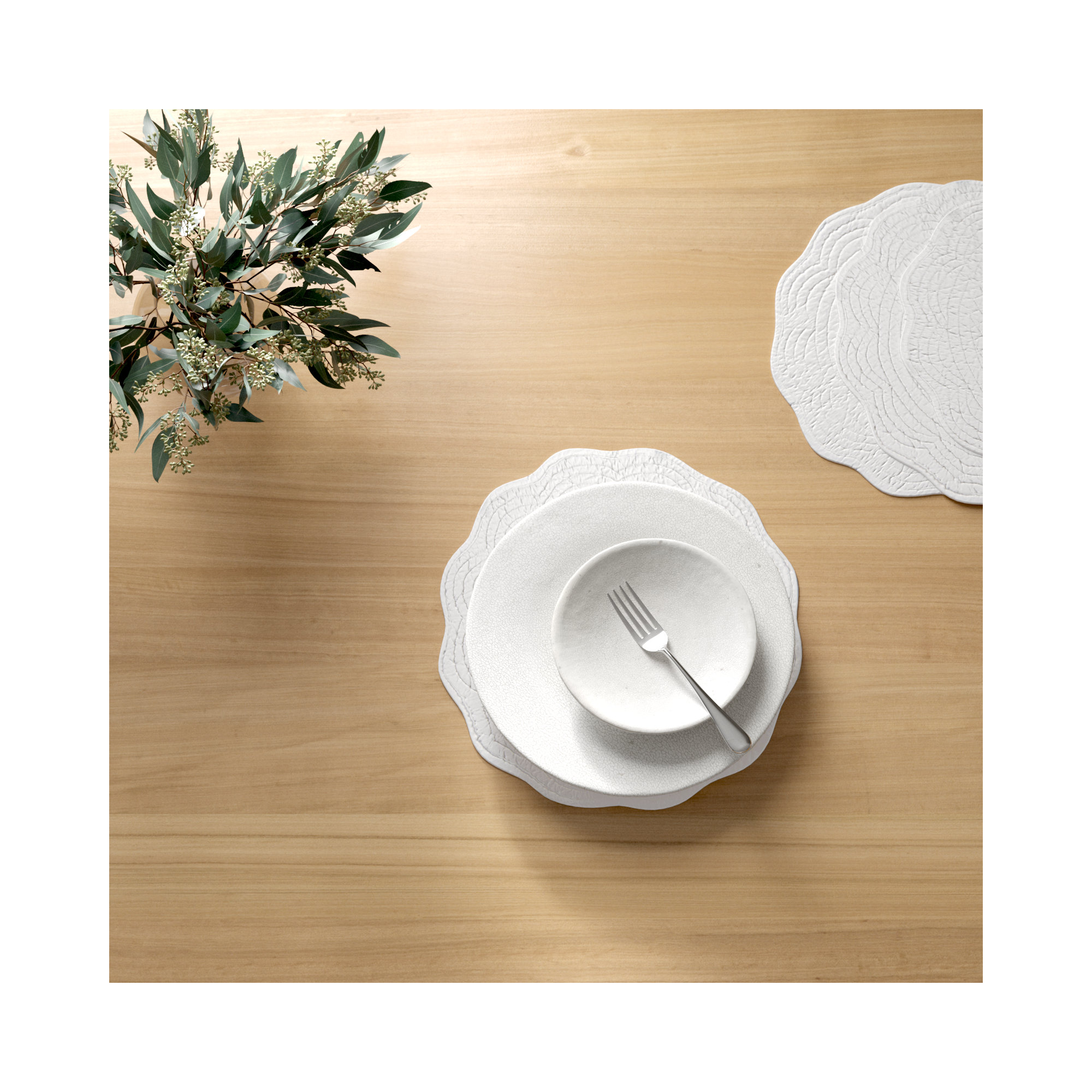 Grover Cotton Round Placemat, White