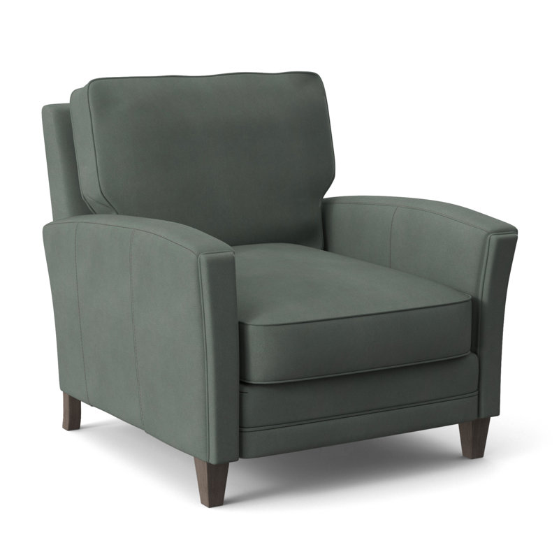 Zion Armchair, Stone, Anilina Cacao Genuine Leather