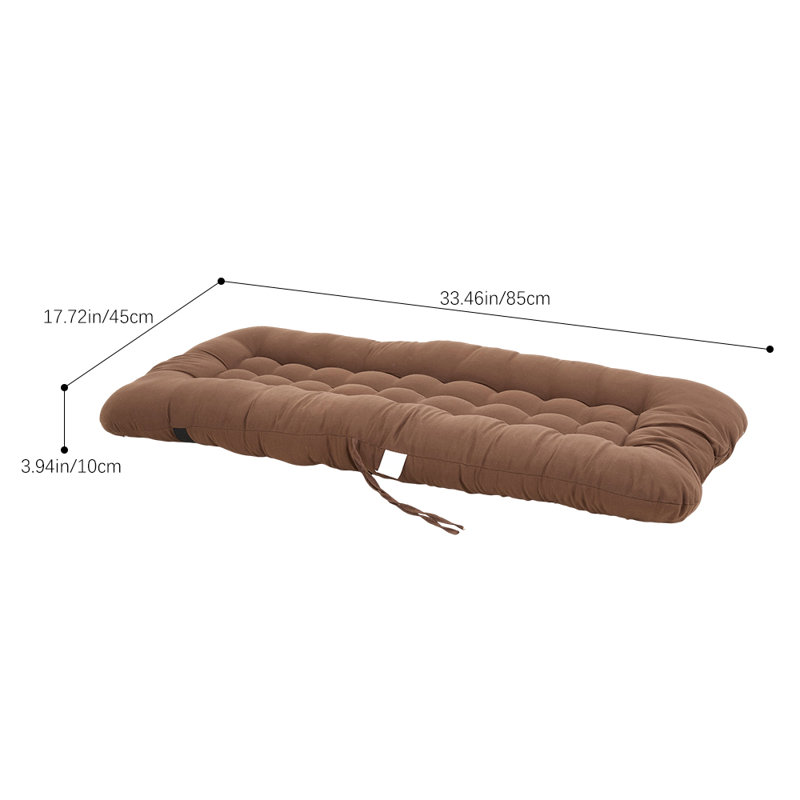 Chair Cushion with Elastic and Tie Straps, Dark Brown