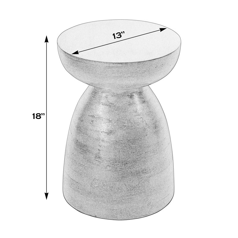 Giliana 13 in. W Round Solid Wood Side Table