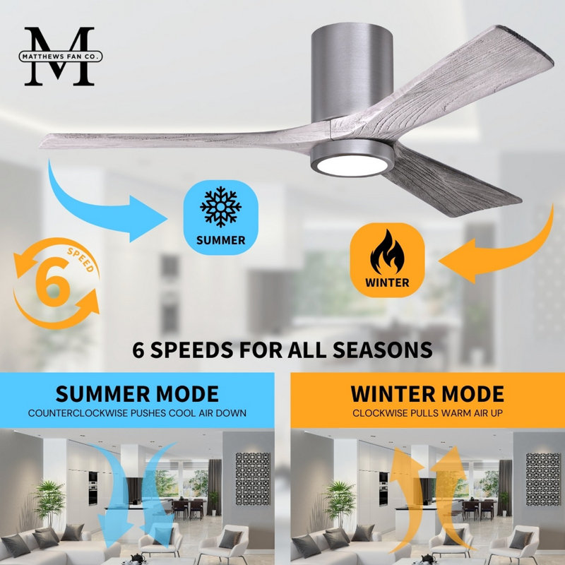 Irene LED Ceiling Fan, Barn Wood Tone, Brushed Pewter, 52"