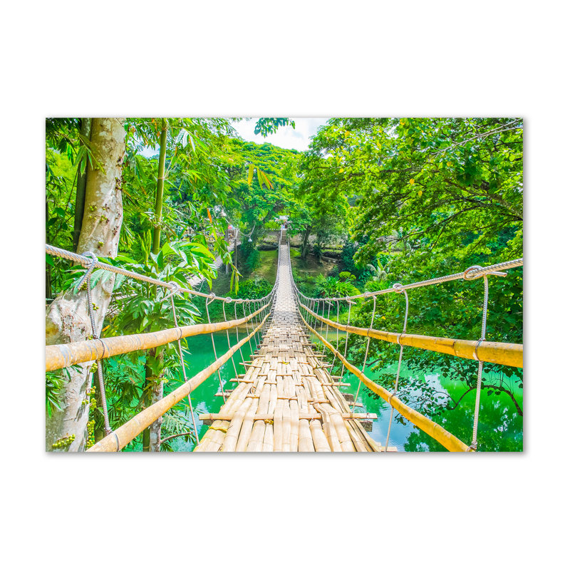 Bamboo Forest Bridge - Wrapped Canvas Print