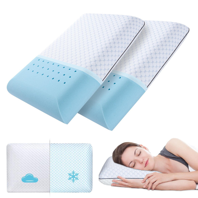 Oundle Memory Foam Medium Cooling Pillow, Standard Pillow: 25" x 16"