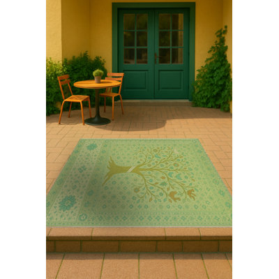 Tapis gris tissé à motif floral lavable Mosso