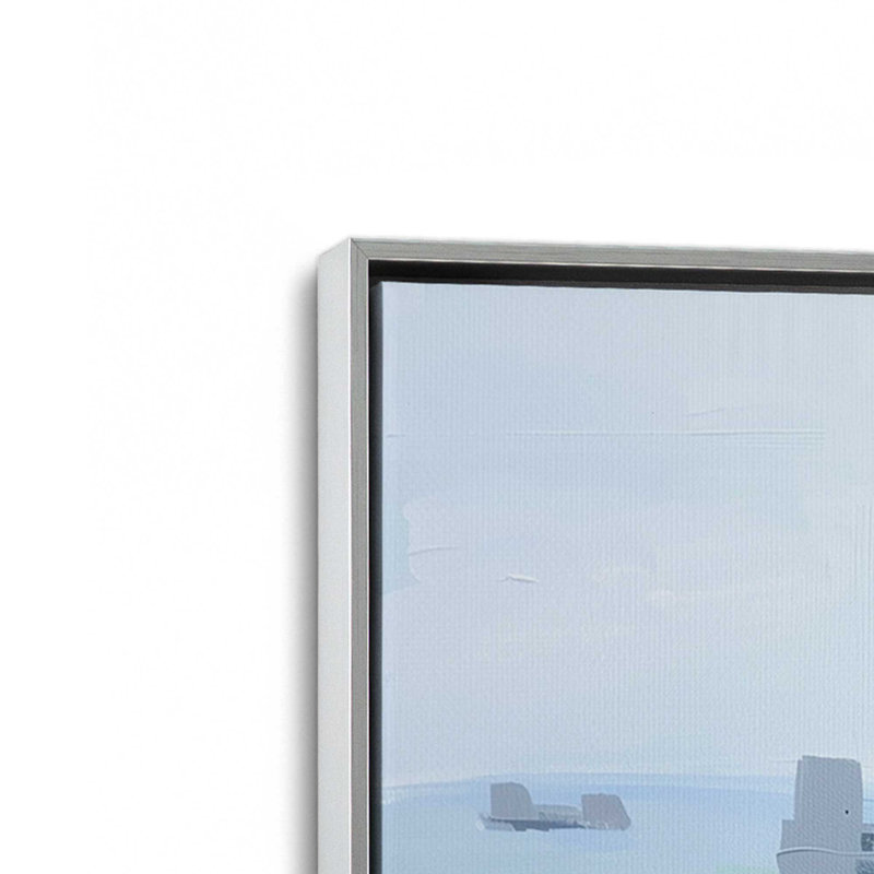 Coastal Village Glow II, H 19 po x l 13 po, Toile avec cadre, Chrome poli
