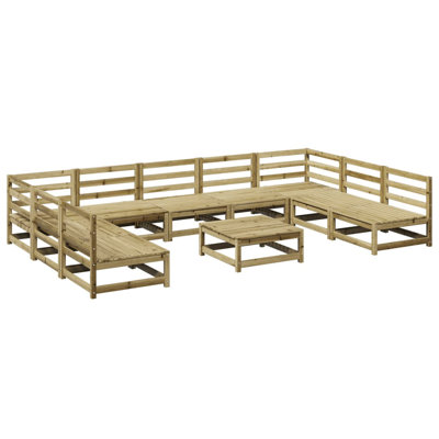 Vidaxl 10 Piece Garden Sofa Set Solid Wood Pine