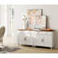 Buffet 68 po avec 4 portes et 2 tiroirs, grande table basse avec beaucoup de rangement, ensemble de 2-833299139