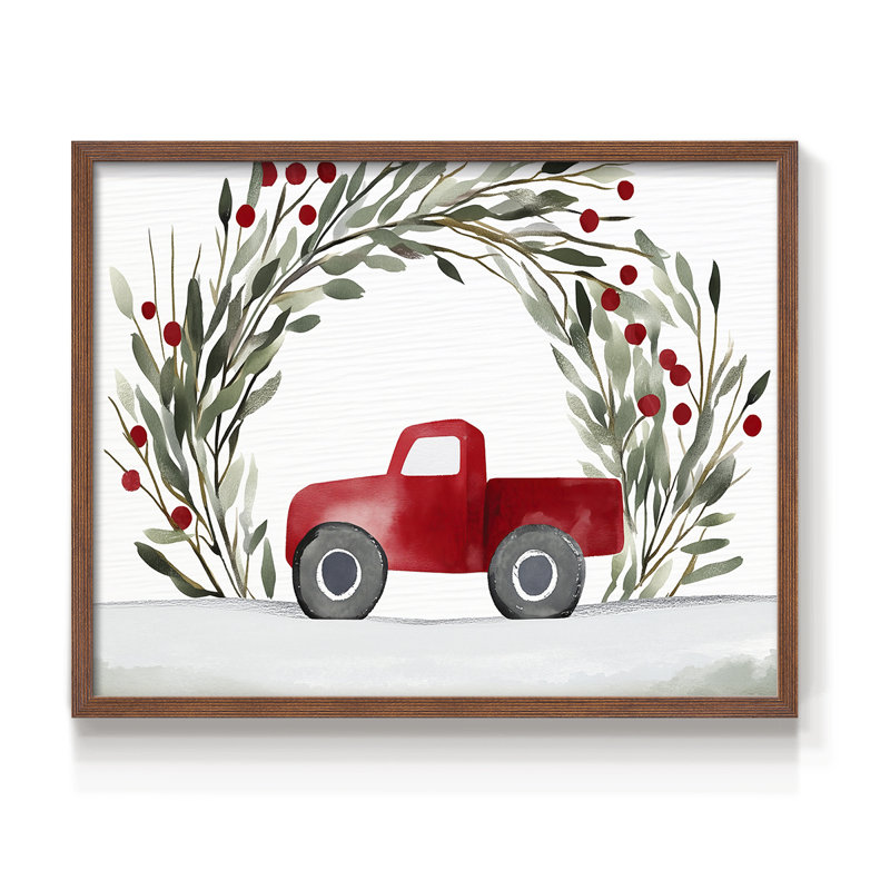 Art de Noël - DCXLVII - Reproduction encadrée - Restickable, H 16 po x l 20 po, Noyer
