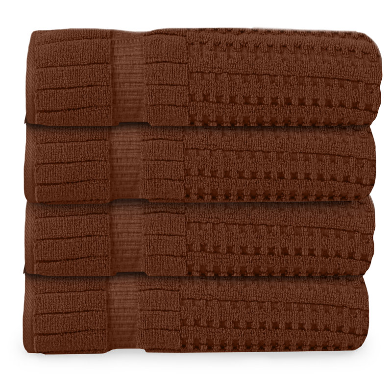 Willow 4 Pieces Towel Set – 100% Combed Cotton, Premium Quality 630 GSM, Chocolate, Ultra-Soft & Highly Absorbent (4 Bath Towels)