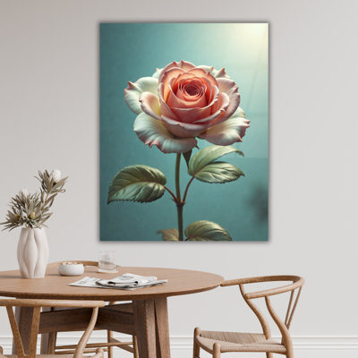 Art mural en verre rose rose