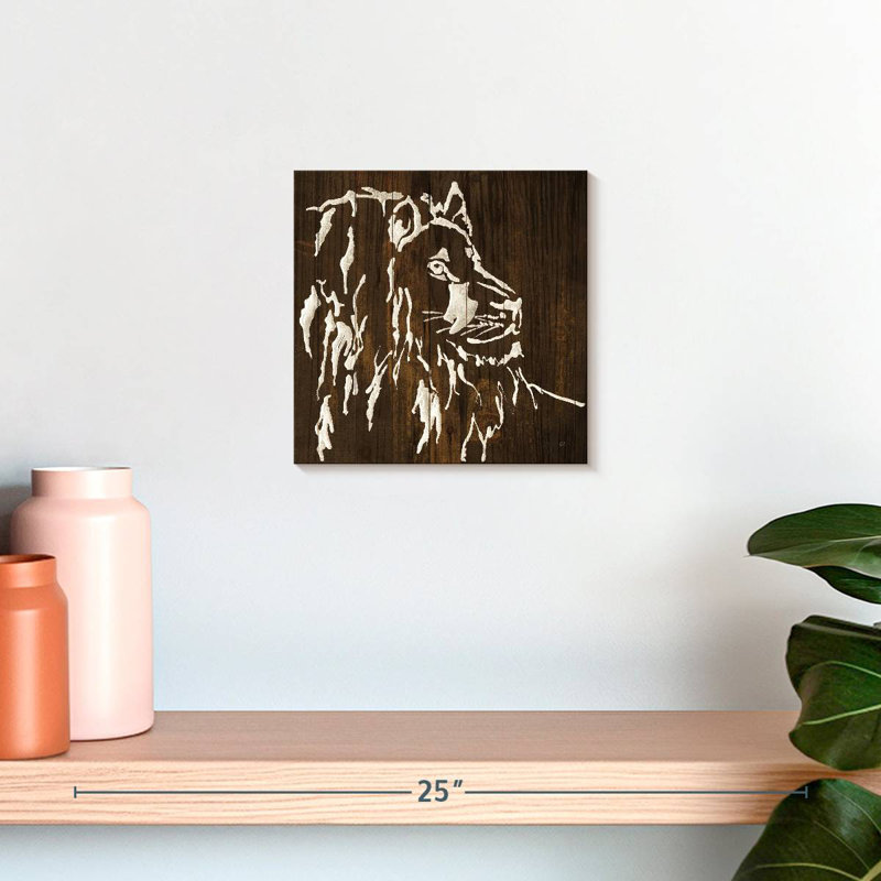Crowle White Lion On Dark Wood