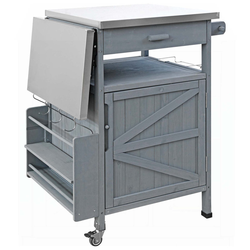 Chariot de barbecue polyvalent avec caractéristiques avancées pour une expérience de cuisson ultime, Bleu et gris