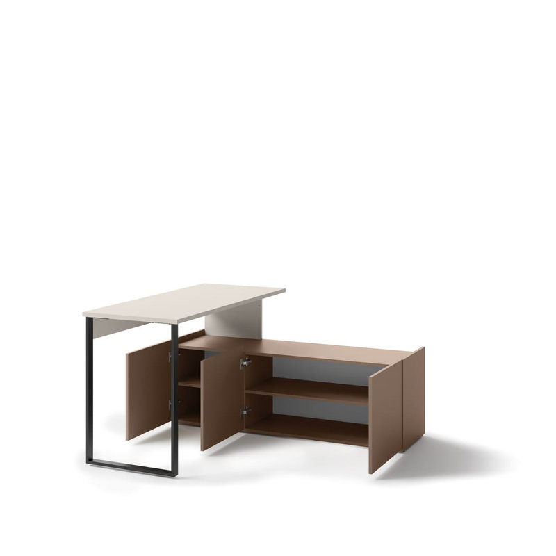 Aset L-Shaped Metal Base Writing Desk