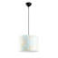 Luminaire suspendu simple en métal à hauteur réglable avec capuchon en tissu