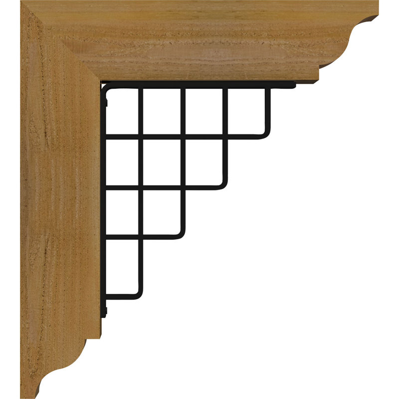 Support de fer traditionnel 4 po Diane, H 16 po x P 14 po, Cèdre rouge de l'Ouest l 4 po x T 2 po (sciage br