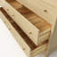 Commode en bois massif naturel de 63 po avec 4 tiroirs et 2 compartiments de rangement rabattables