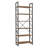  Industrial Brown 5 Tier Metal Bookcase with X Brace Frame Freestanding Shelf Organizer for Living Room, Home Office, or Bedroom-466006492-467752769