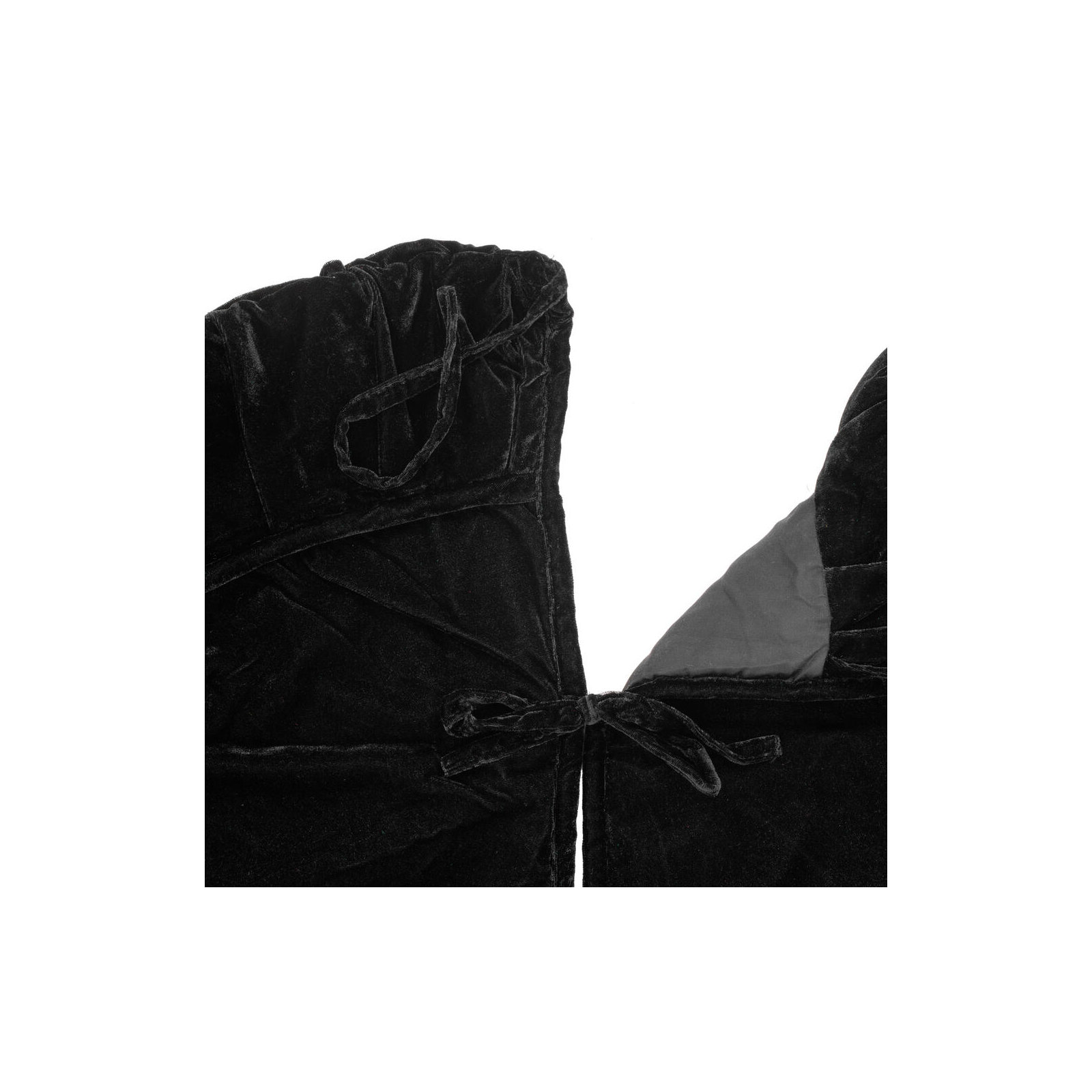 Vickerman Plush Black Velvet Christmas Tree Skirt, 1" H x 72" W, Black