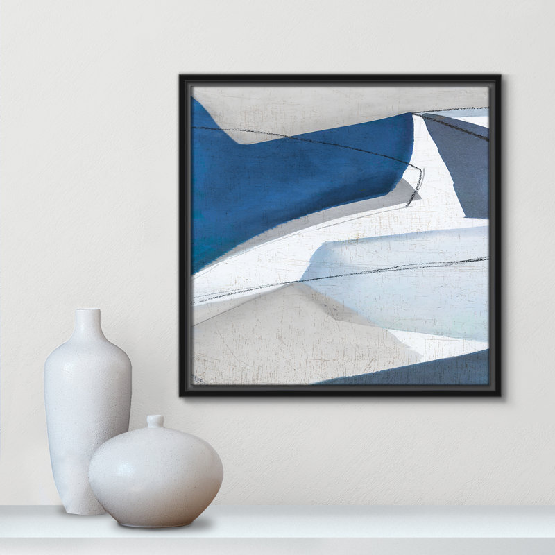 «Dynamic Drifts II» par Emma Peal, Pas de tapis, Cadre flottant noir, H 17,5 po x l 17,5 po x P 2 po