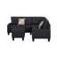 Canapé modulaire capitonné avec repose-pieds et coussins Oasis-114611227