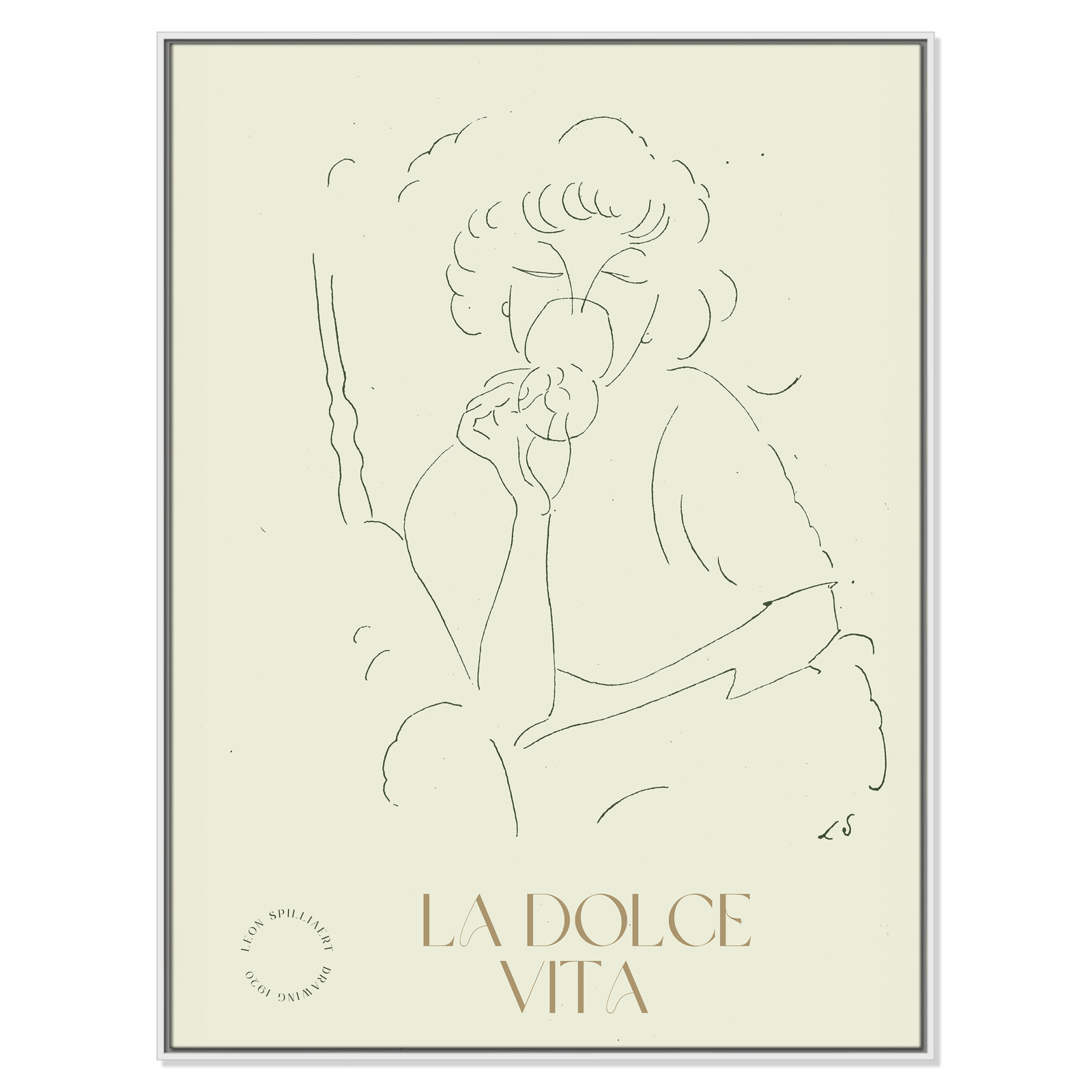 Dottie "La Dolce Vita" Print, 49.5" H x 37.5" W, White