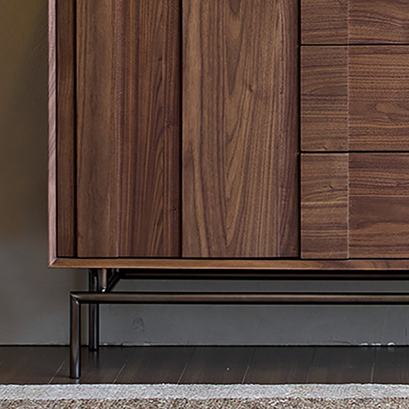 Premium Practical Sideboard Cabinet, Sienna/Black, 33.1" H x 70.9" W x 15.7" D