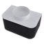 30 po W Meuble-lavabo mural simple noir avec lavabo blanc