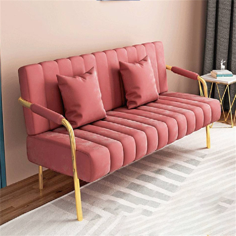 Canapé en velours Syhir 47,24 po, Velours vert