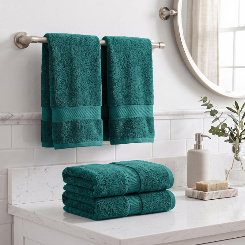 Coton luxueux et hautement absorbant Renata, Sarcelle