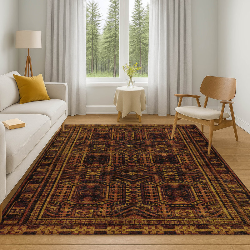 Premium Machine Washable Ashlynn Border Rug, Rectangle 10' x 14'