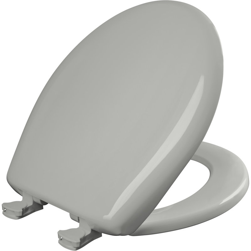 Siège de toilette rond en plastique, Gris glacial