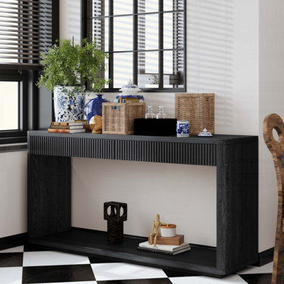Console cannelée 60 "avec tiroirs de rangement Elowen