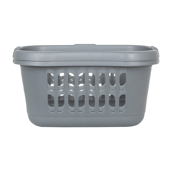 WHAM Hipster Laundry Basket 30L – Black Plastic, Modern Rectangular Storage, Made In UK