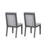 Chaises de salle à manger rembourrées en chêne à finition grise de 2 pièces pour les événements formels et les pièces modernes à assemblage rapide avec pieds fuselés en mousse haute densité