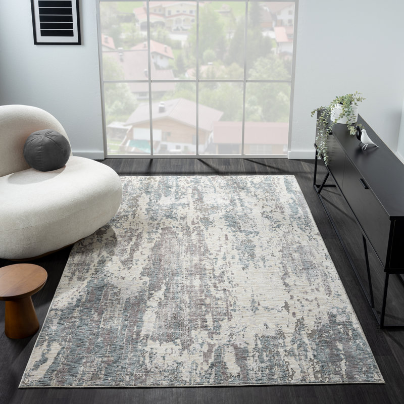 Tapis gris / bleu Celso, Rectangulaire 2 pi x 3 pi