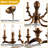 6-Light French Country Vintage Antique Brass Chandelier Adjustable Classic / Traditional Gold Leaf Hanging Light Fixture