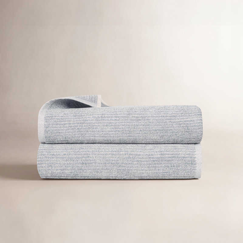 Draps de bain côtelés Destin, Bleu denim