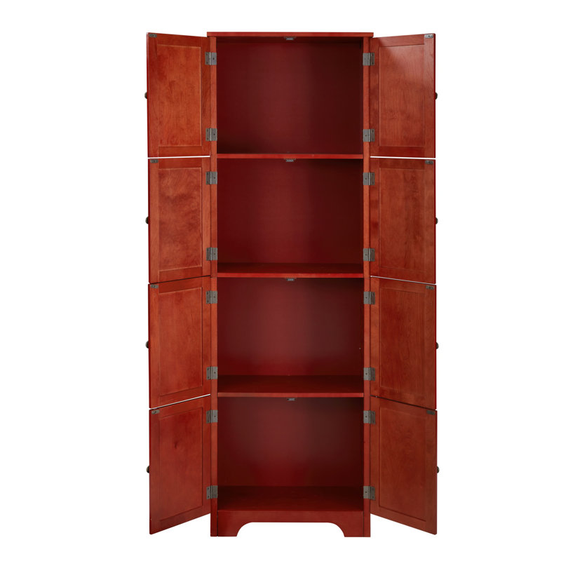 72.4" Tall Storage Cabinet Tall Storage Cabinet With 8 Doors And 4 Shelves ,Bookshelf Living Room, Kitchen, Dining Room, Office  Freestanding Storage Cabinet