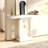 Console Table With Geometric Base, 40 Inch Narrow Sofa Entryway Table With Gold Decor, Wood Accent Table