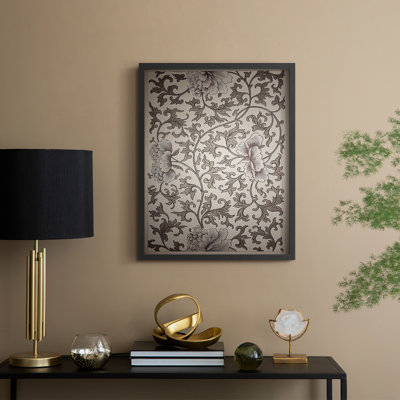 «Vintage Abstract Print CXLII», reproduction encadrée - bois massif