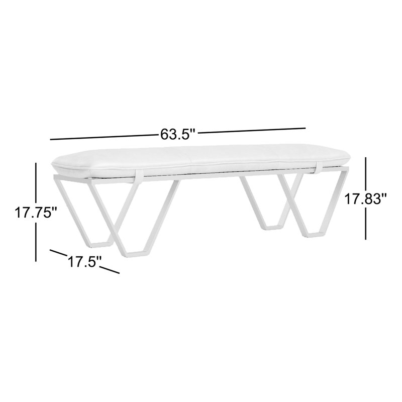 Darrow Leather Bench, Palermo Cognac Genuine Leather