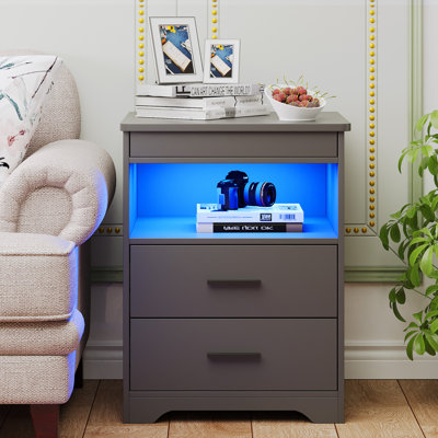 45cm W Manufactured Wood Bedside Table