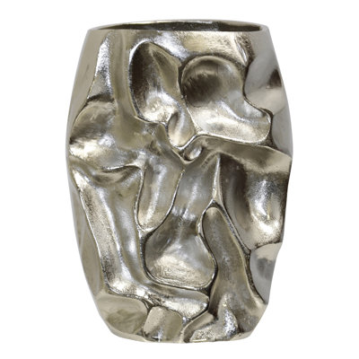 Vase Crumple Form - Nickel plaqué - l 9 po x P 9 po x H 12 po