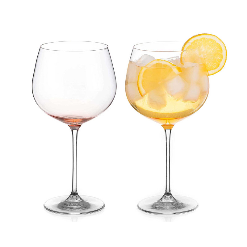 Gin Glasses - Set of 2, Orange Ombre
