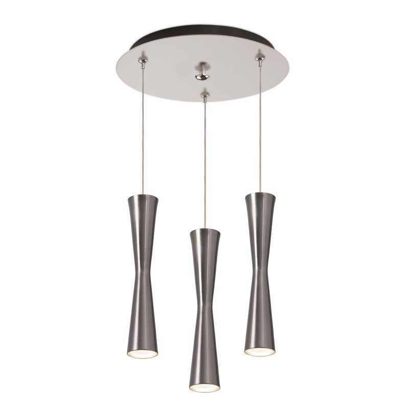 Robson LED Pendant, Brushed Nickel, 3 Lights, 42 W